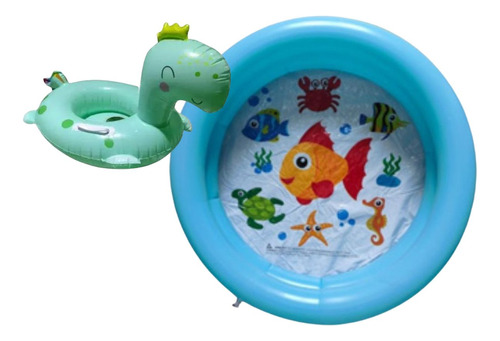 Kit Pro Verão Piscina Bóia Inflável Fundo Do Mar Dinossauro