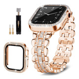 Malla P/reloj Apple Watch Metalica/diamante 38mm Rosa Gold