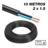 Kit 10 Metros Cabo Pp 2 Vias De 1,5 Milimetros 2x1,5mm