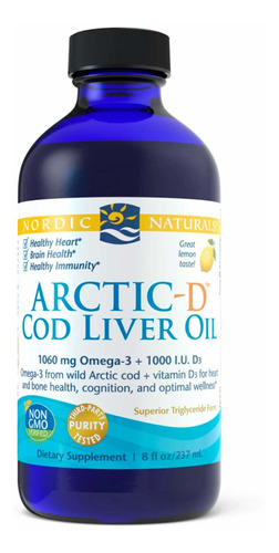 Nordic Naturals Arctic-d Aceite De Hgado De Bacalao, Limn, 8