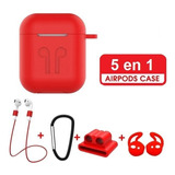 Estuche Funda Silicona Protectora Para AirPods Combo 5 En 1