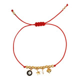 Pulsera Tobillera Roja Protección Ojo Turco Nazar Negro