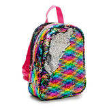 Mochila Escolar Lentejuelas Niña Infantil Love Correa Color Multicolor