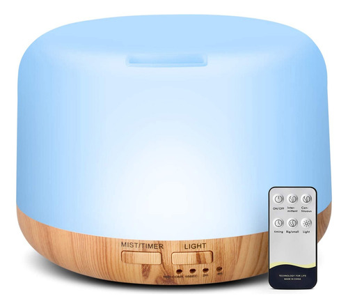 Humidificador Difusor Ultrasonico Aire Lampara Madera Color