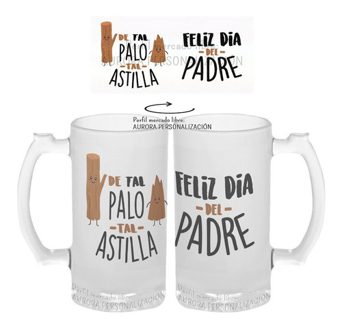 Mug Cervecero Taza Regalo Para Papa Vidrio Opalizado 02