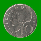 Moneda De Austria 10 Chelin, Año 1983, Estado Usada.-