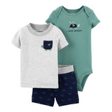 Carter´s Set 3 Piezas Body Remera Short Tortuga 1k489710