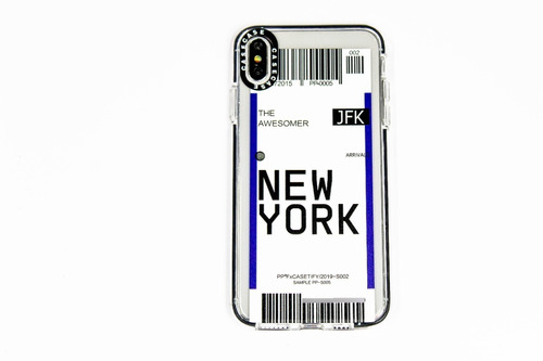 Funda Ticket New York Compatible iPhone XS Max + Vidrio