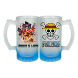 Tarro Cervecero One Piece Monkey D. Luffy Anime 16oz Azul 1p