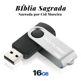 Bíblia Narrada Cid Moreira Pendrive Twist Multilaser 16gb