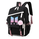 Bts Mochila Con Interfaz Usb Gran Capacidad Estilo Coreano