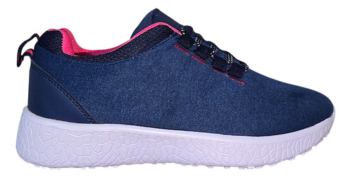 Zapatilla Mujer Comoda Con Ajuste Elastico Sport Azul 7506