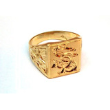 Anillo Sello Oro 18k 9gr Macizo Hombre Grabado 