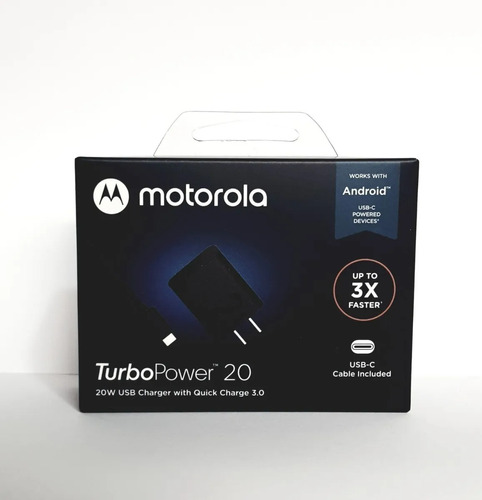 Cargador Motorola Cubo+cable Usb A Tipo C Turbo Power 20w 