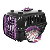 Caixa De Transporte Cães Gatos Nº2 Burdog Cor Rosa/black