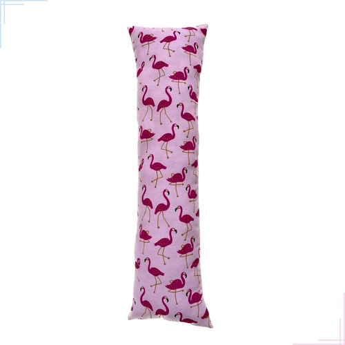 Travesseiro Corpo Xuxão Infantil 90 X 30cm + Fronha Estampad Cor Flamingo