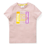 Remera Puma Smiley World Para Niños En Rosa | Moov