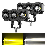 Par Faros Auxiliares Led Doble Color Luz Para Auto Moto