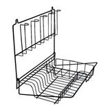 Escorredor De Louças Parede Dobrável 10 Pratos 5 Copos Preto