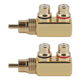 2 Unids Audio Video Señal Rca Adaptador Splitter Conector 1