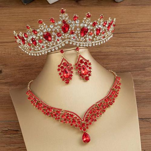 Corona Tiara  Aretes Collar Novia Boda Xv Certamen Set 