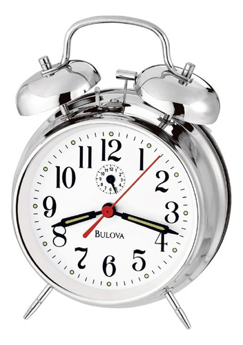 Reloj Despertador Bulova B8127 Plata Vintge 