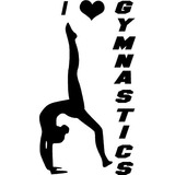 I Heart Gymnastics- Adhesivo De Pared De Vinilo Para Niñas.