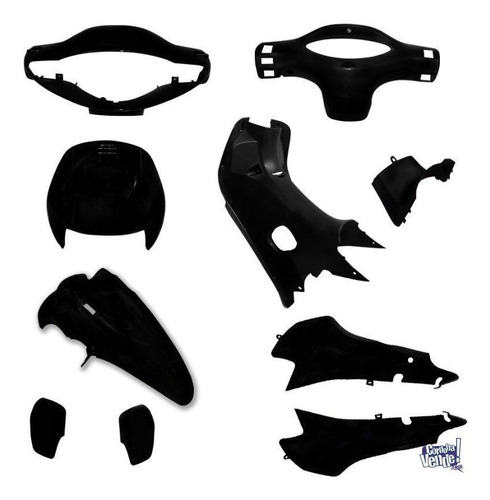 Kit Plasticos Gilera Smash 110 Negro 10pzas Brillante Mg