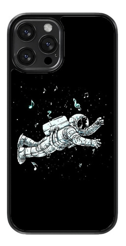 Funda Para Celular Astronauta Flotando Nadando Fondo Negro