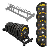 Set Par Discos Hi Temp Bumper 10,15,25,35,45 Lb Y Rack Tayga