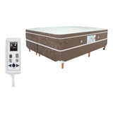 Cama Box Colchão Magnético Massageador Cromoterapia King Cor Marrom