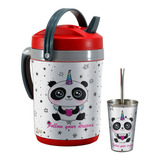 Set Terere Termo Vaso Bombilla, Panda Unicornio