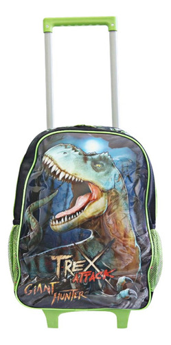 Mochila Escolar Infantil De Rodinhas Dinossauro T-rex Clio