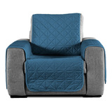 Protector De Sillon Individual Azul Doble Vista Vianney