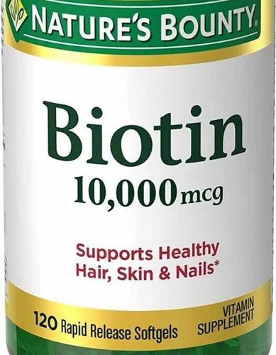 Biotin 10000mcg- X 120 Capsulas-  Natures Bounty