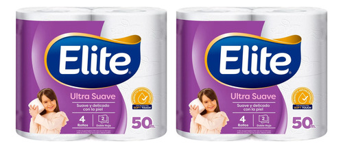 Papel Higiénico Elite Ultra Doble Hoja 8 Un 50 Mtr