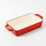 Fuente Chrissy Esmaltada Roja Con Asas - 30x22 Cm Volf