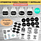 Kit Imprimible Etiquetas  Frascos Editables Especiero Cocina