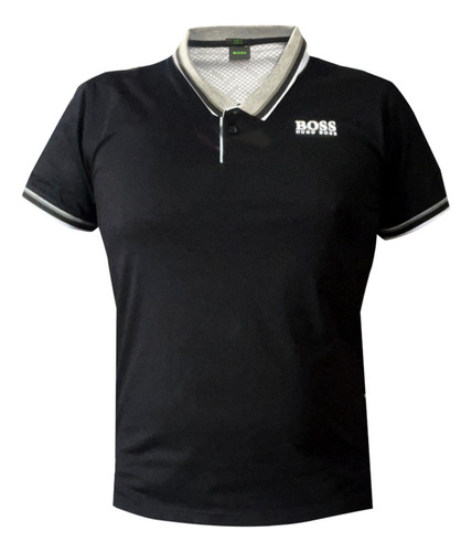 Playera Hugo Boss Slim Fit De Algodón Con Logo G5 Negro Gris