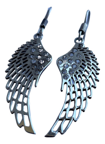 Aros Alas Con Circones Plata Ley 925