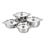 Batería De Cocina 8 Piezas Acero Inoxidable 470-8ss