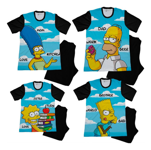 3 Pijamas Familia Simpson Combo Set X3