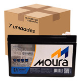 Kit 7 Bateria Moura Selada Vrla 12v 5ah Estacionaria