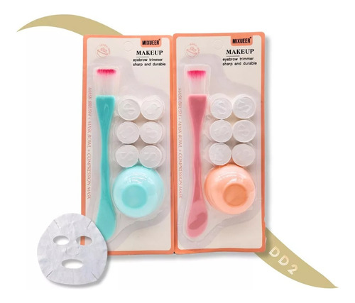 Set P/mascarillas Facial X8 Piezas Mini Bowl Pincel Espatula