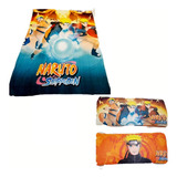 Frazada Cobertor De Naruto Matrimonial + Almohada Larga