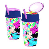 Vaso Infantil Portacereal Para Niños Sorbete Minnie Mouse Color Violeta Liso