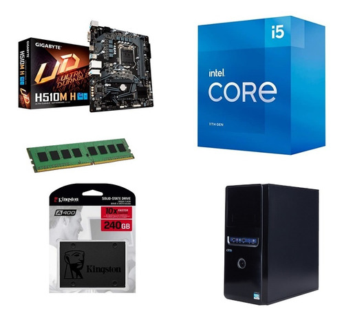 Kit Actualización Core I5 11400 H510 Ram 8g 240g Gabinete Kt