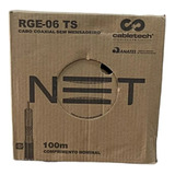 Cabo Coaxial Cabletec Rg6 Branco 60% Malha Bobina 100m