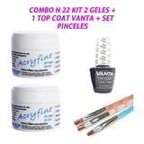 2 Gel Uv + Topgel Construcción Uñas Esculpida 30g + Pinceles