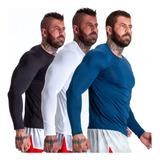 Kit 3 Camisa Rash Guard Térmica Segunda Pele Proteção Uv  